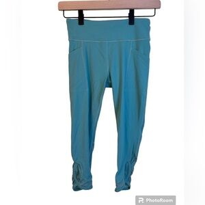 Athleta Girl Give A Whirl Capri Leggings Green Large 12